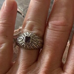 Elegant Silver and Purple Women's Ring 925